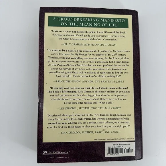The Purpose Driven Life What on Earth am I Here For? Rick Warren New Hardcover W - Picture 3 of 8